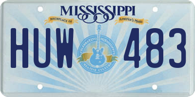 MS license plate HUW483