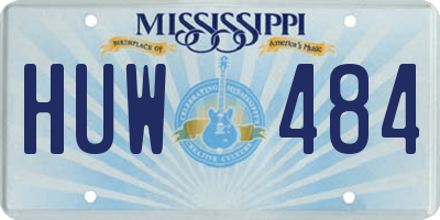 MS license plate HUW484