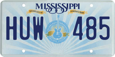 MS license plate HUW485