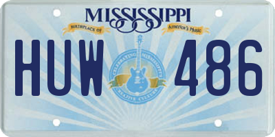 MS license plate HUW486