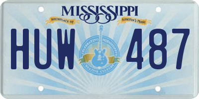 MS license plate HUW487