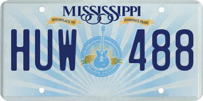 MS license plate HUW488