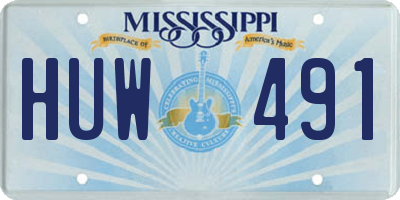 MS license plate HUW491