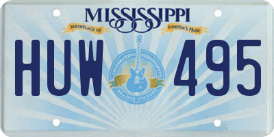 MS license plate HUW495