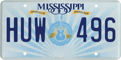 MS license plate HUW496