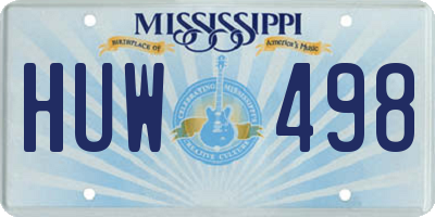 MS license plate HUW498