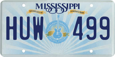 MS license plate HUW499