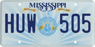 MS license plate HUW505