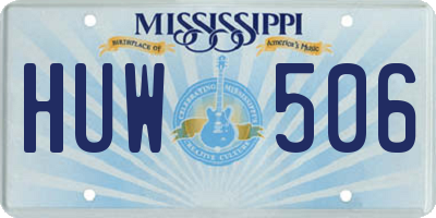 MS license plate HUW506