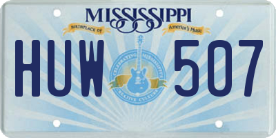 MS license plate HUW507
