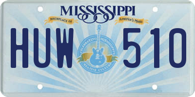 MS license plate HUW510