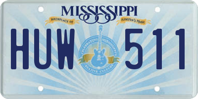 MS license plate HUW511