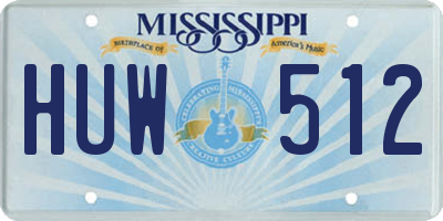MS license plate HUW512