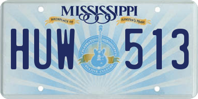 MS license plate HUW513