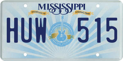 MS license plate HUW515