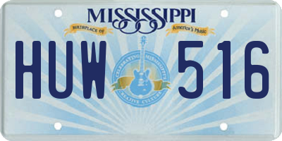 MS license plate HUW516