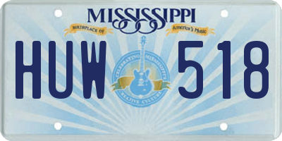MS license plate HUW518