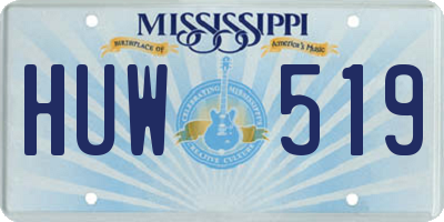 MS license plate HUW519