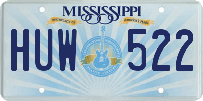 MS license plate HUW522