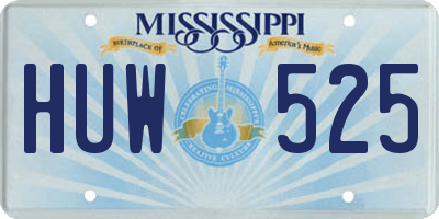 MS license plate HUW525