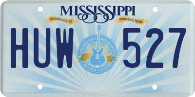 MS license plate HUW527