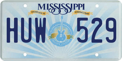 MS license plate HUW529