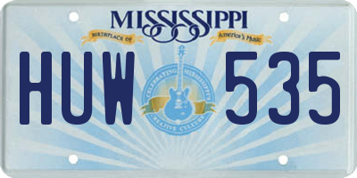 MS license plate HUW535