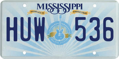 MS license plate HUW536