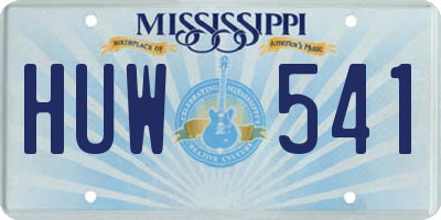 MS license plate HUW541