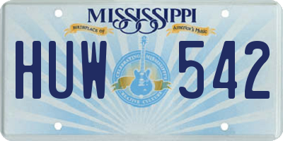 MS license plate HUW542