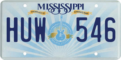 MS license plate HUW546