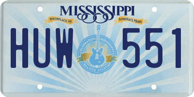 MS license plate HUW551