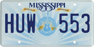 MS license plate HUW553