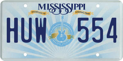 MS license plate HUW554