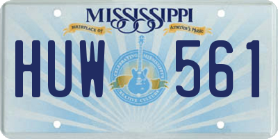 MS license plate HUW561