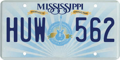 MS license plate HUW562