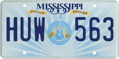 MS license plate HUW563