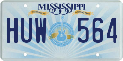 MS license plate HUW564