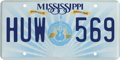 MS license plate HUW569