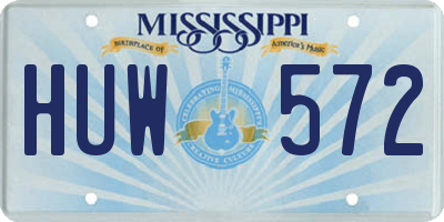 MS license plate HUW572