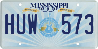 MS license plate HUW573