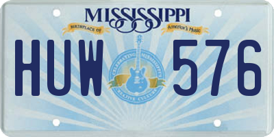 MS license plate HUW576