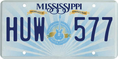 MS license plate HUW577