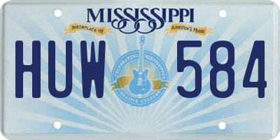 MS license plate HUW584