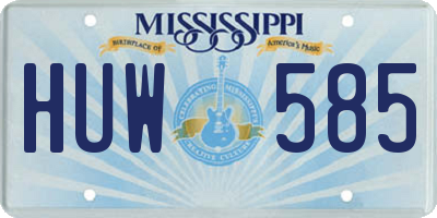 MS license plate HUW585