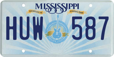 MS license plate HUW587