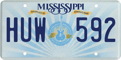 MS license plate HUW592
