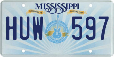 MS license plate HUW597