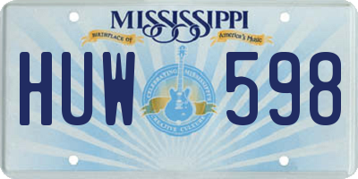 MS license plate HUW598