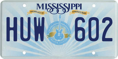 MS license plate HUW602